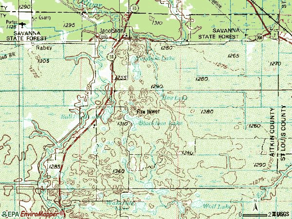 Zip code 55752 topographic map