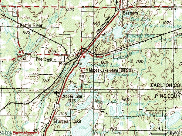 Zip code 55767 topographic map