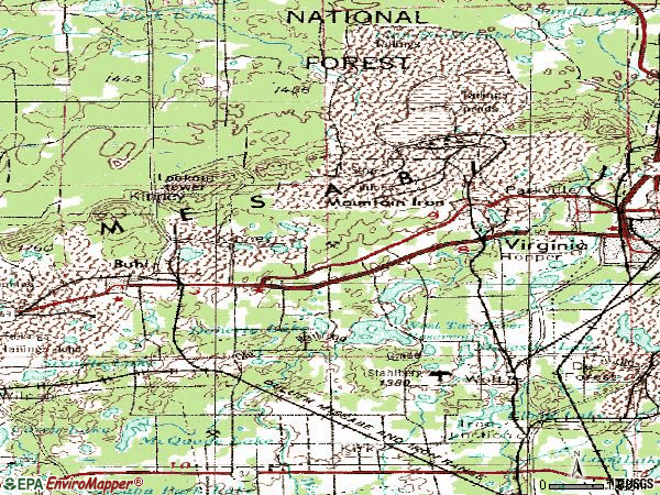 Zip code 55768 topographic map