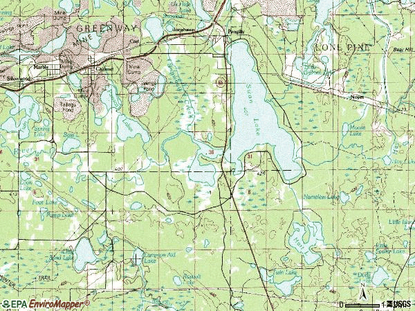 Zip code 55775 topographic map