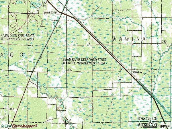 Zip code 55784 topographic map