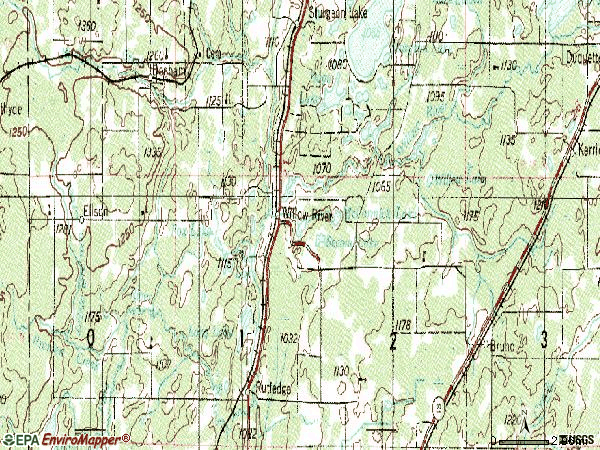 Zip code 55795 topographic map