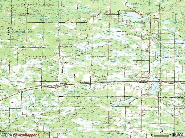 Zip code 55798 topographic map