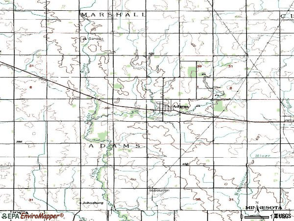 Zip code 55909 topographic map