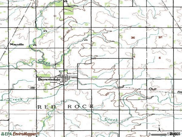 Zip code 55918 topographic map