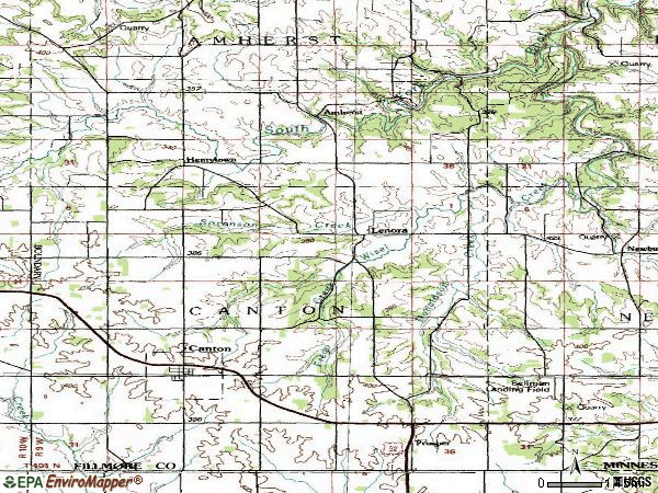 Zip code 55922 topographic map