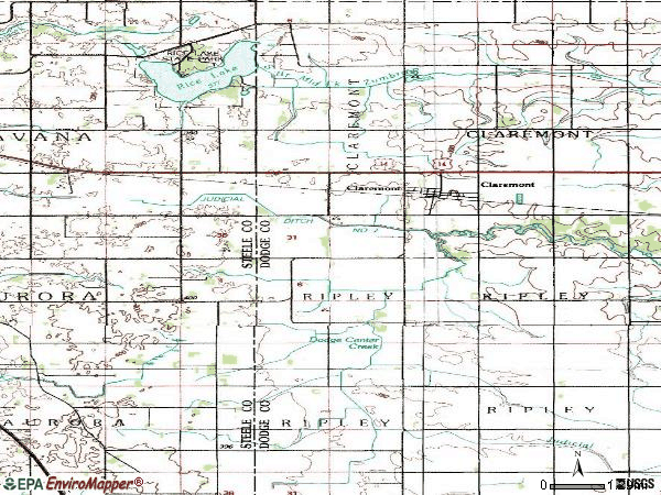 Zip code 55924 topographic map