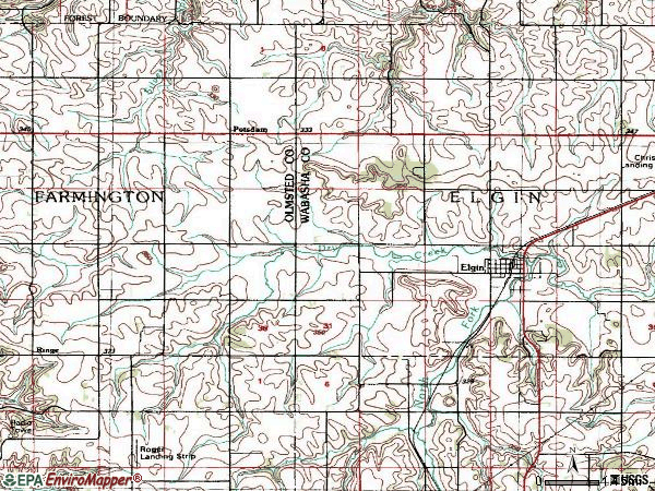 Zip code 55932 topographic map