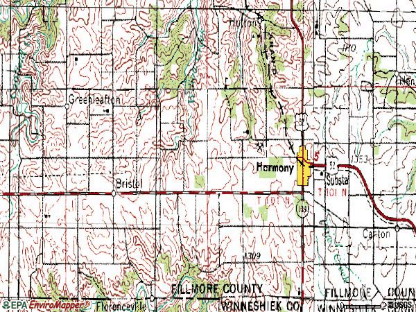 Zip code 55939 topographic map