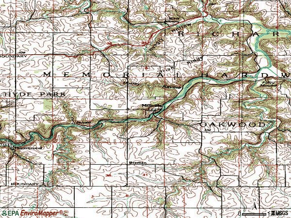 Zip code 55957 topographic map
