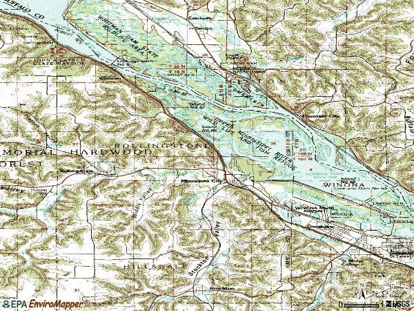 Zip code 55959 topographic map