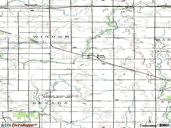 Zip code 55970 topographic map