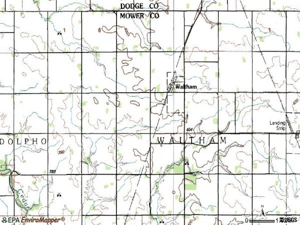 Zip code 55982 topographic map