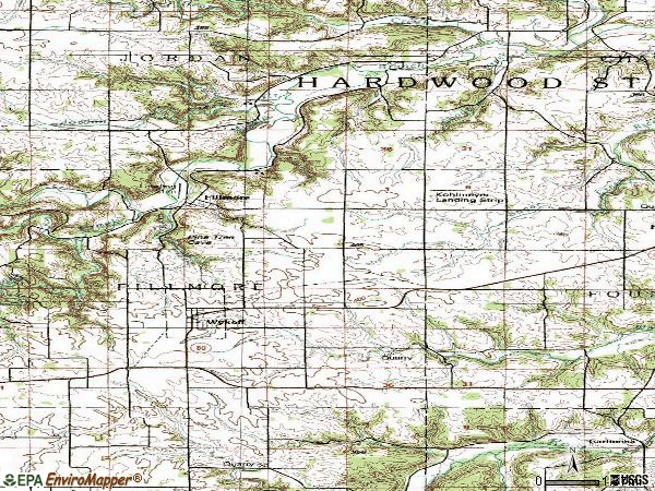 Zip code 55990 topographic map