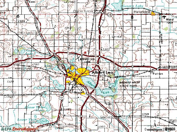 Zip code 56007 topographic map