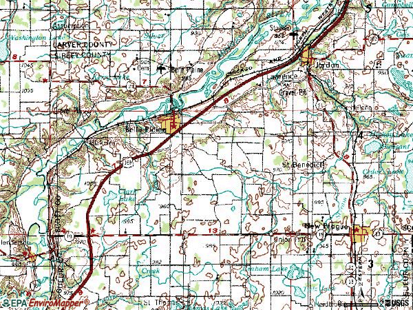 Zip code 56011 topographic map