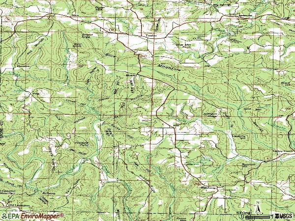 Zip code 72051 topographic map