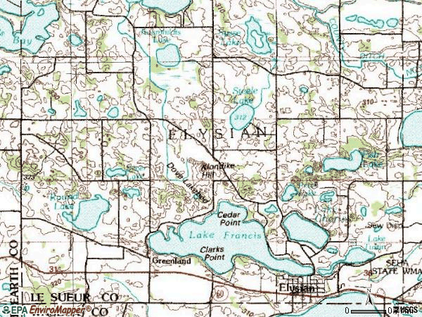 Zip code 56028 topographic map