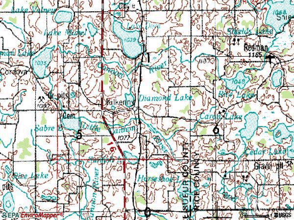 Zip code 56052 topographic map