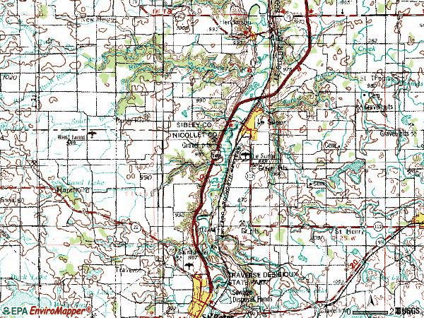 Zip code 56058 topographic map