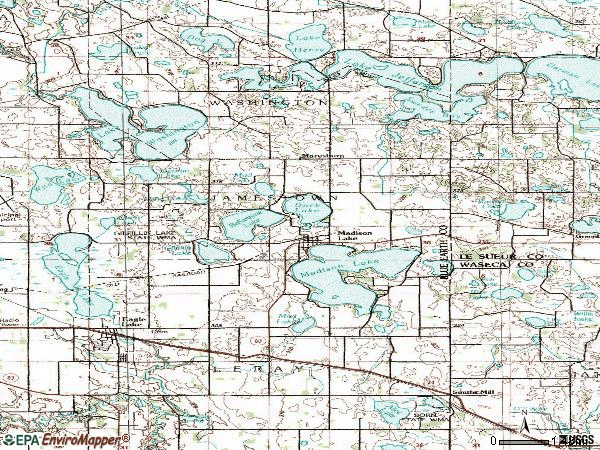 Zip code 56063 topographic map
