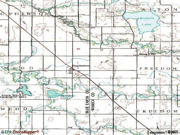 Zip code 56078 topographic map