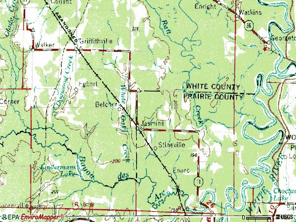 Zip code 72060 topographic map