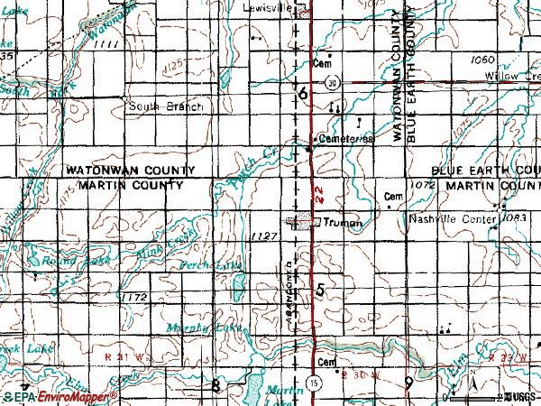 Zip code 56088 topographic map