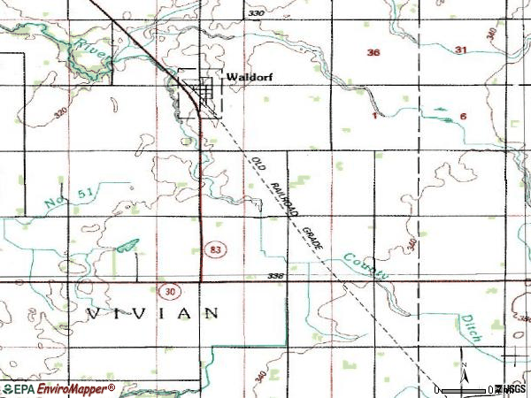 Zip code 56091 topographic map