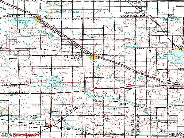 Zip code 56097 topographic map