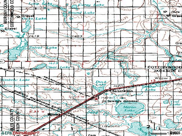 Zip code 56137 topographic map