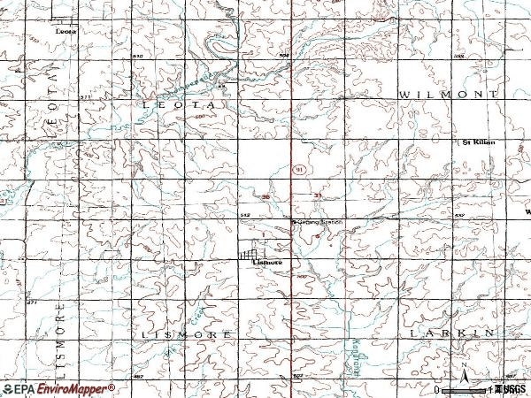 Zip code 56155 topographic map