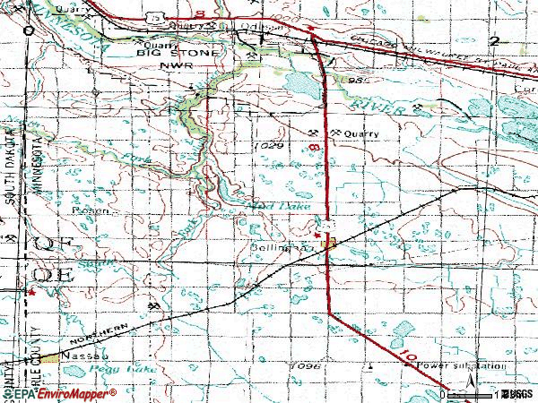 Zip code 56212 topographic map