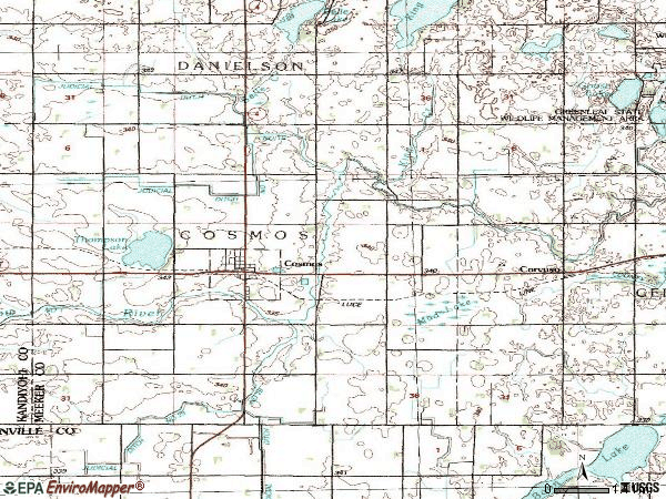 Zip code 56228 topographic map