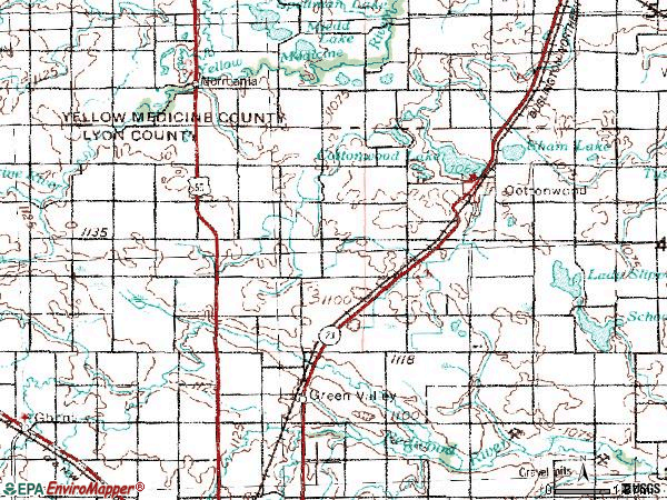 Zip code 56229 topographic map