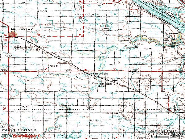 Zip code 56232 topographic map