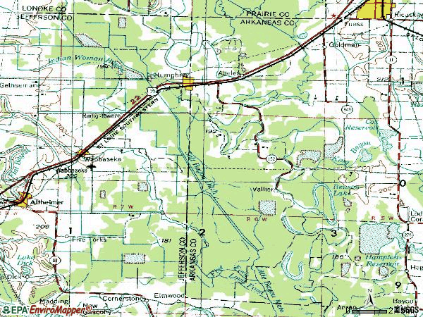 Zip code 72073 topographic map