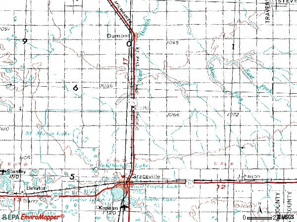 Zip code 56236 topographic map