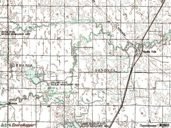 Zip code 56245 topographic map