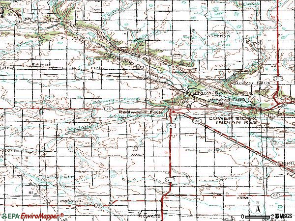 Zip code 56283 topographic map