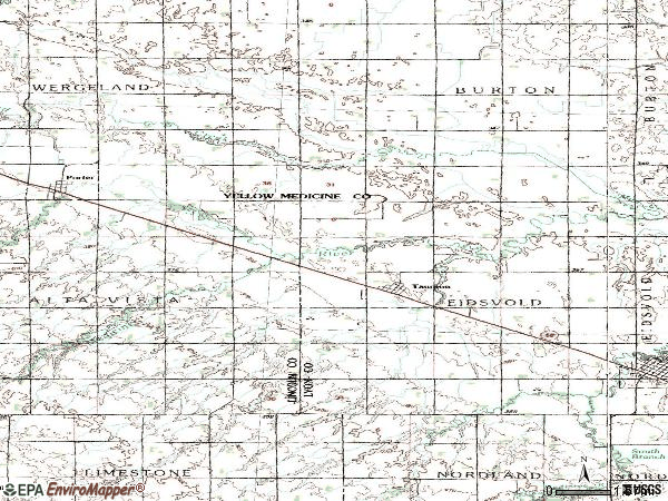 Zip code 56291 topographic map