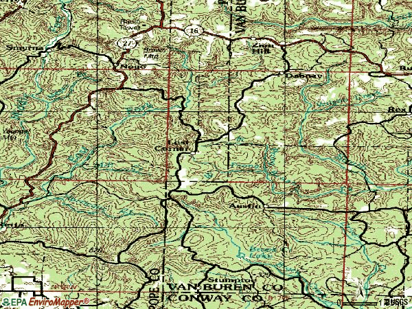 Zip code 72080 topographic map