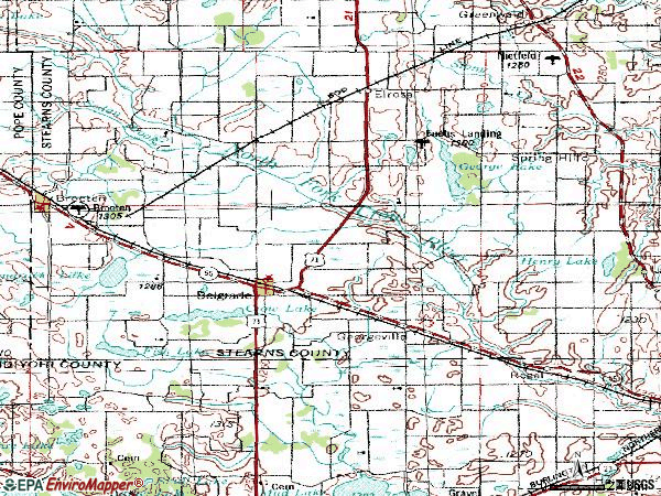 Zip code 56312 topographic map