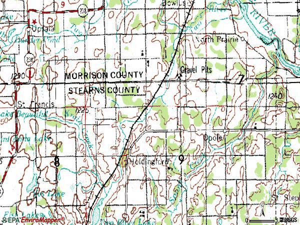 Zip code 56340 topographic map
