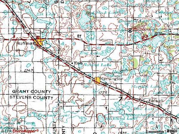 Zip code 56343 topographic map
