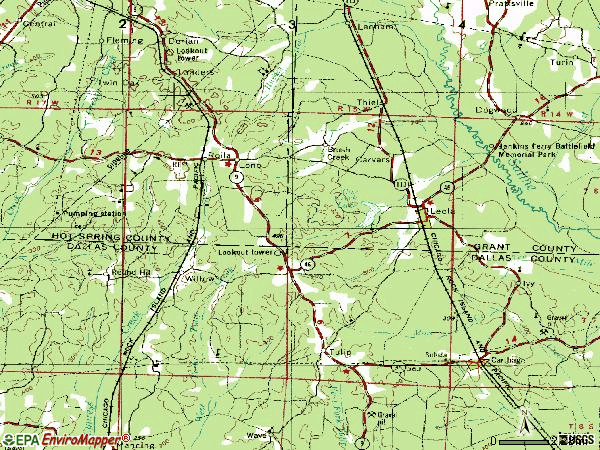 Zip code 72084 topographic map