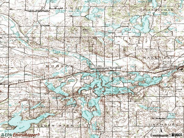 Zip code 56368 topographic map