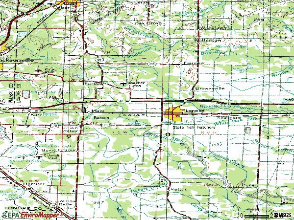 Zip code 72086 topographic map