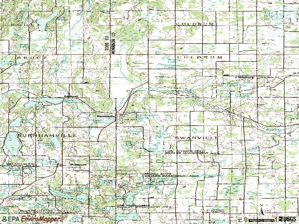 Zip code 56382 topographic map