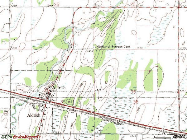 Zip code 56434 topographic map